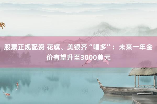 股票正规配资 花旗、美银齐“唱多”：未来一年金价有望升至3000美元