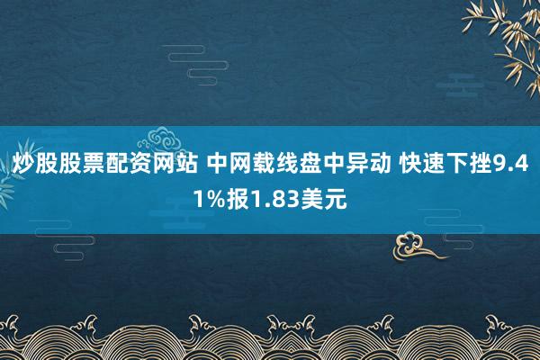 炒股股票配资网站 中网载线盘中异动 快速下挫9.41%报1.83美元