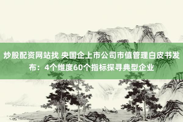 炒股配资网站找 央国企上市公司市值管理白皮书发布：4个维度60个指标探寻典型企业