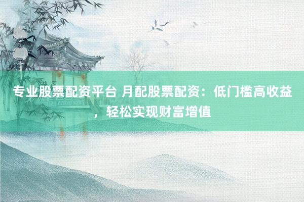 专业股票配资平台 月配股票配资：低门槛高收益，轻松实现财富增值